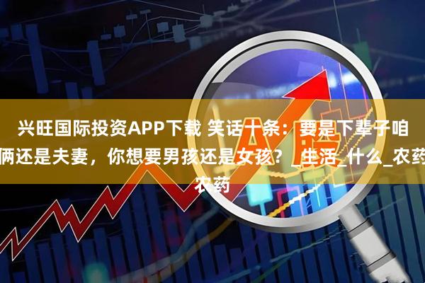 兴旺国际投资APP下载 笑话十条：要是下辈子咱俩还是夫妻，你想要男孩还是女孩？_生活_什么_农药
